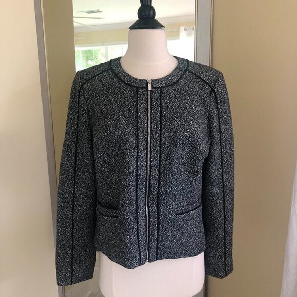 Calvin Klein Zip Front Career Professional Blazer Jacket Women’s SZ 12P - Picture 3 of 8